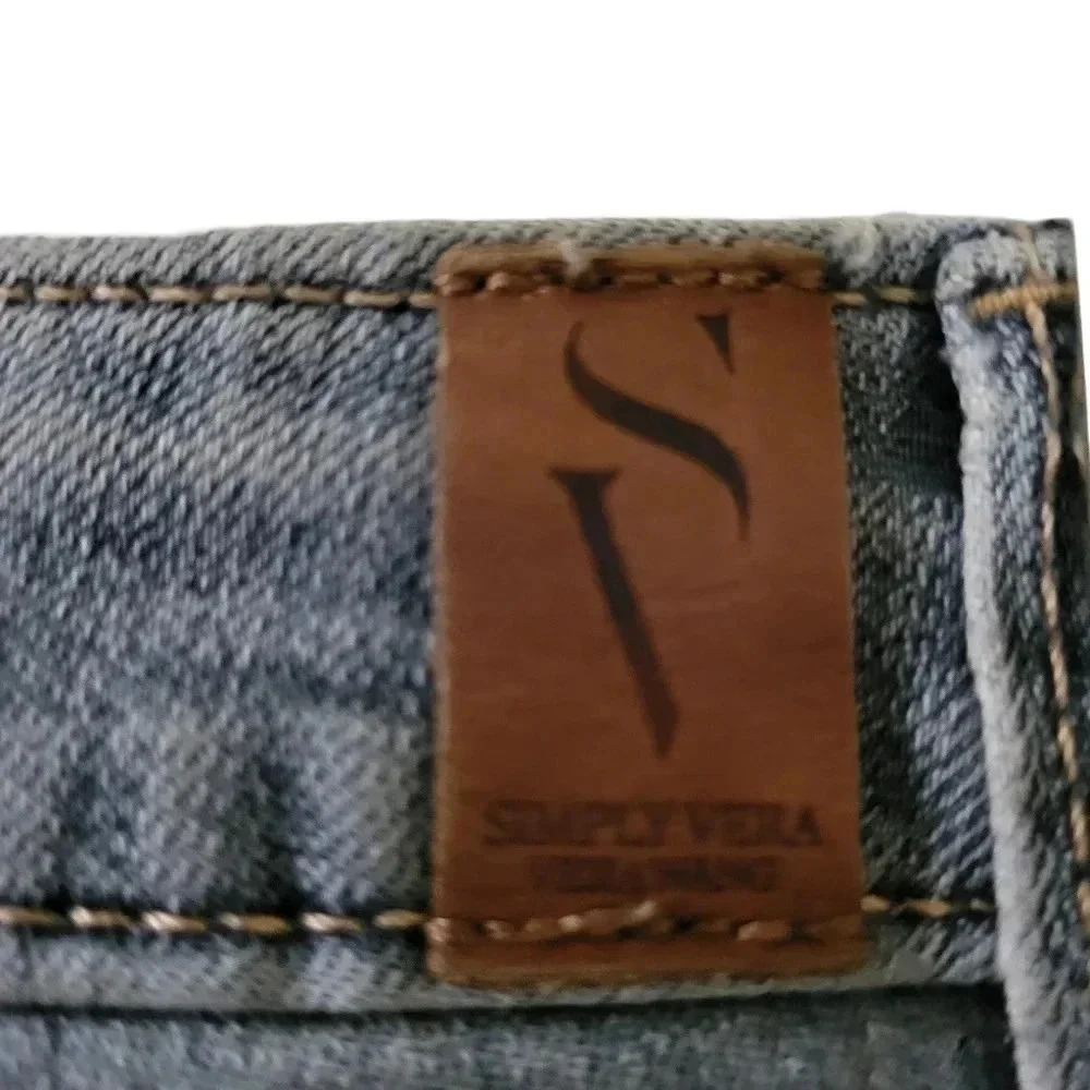 Simply Vera-Vera Wang Color Block‎ Mid Rise Women's Denim Capris Size 8 - Picture 10 of 14
